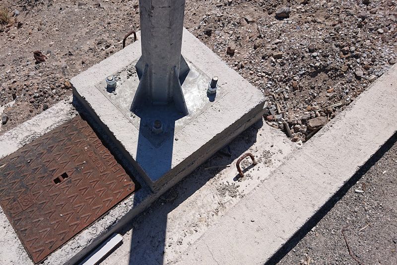 Construction of road lighting in the new peripheral road of Thira Island