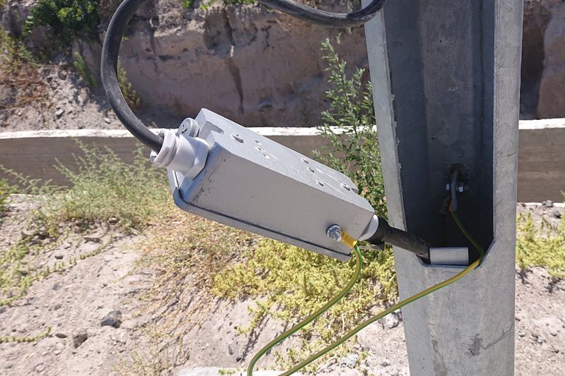 Construction of road lighting in the new peripheral road of Thira Island